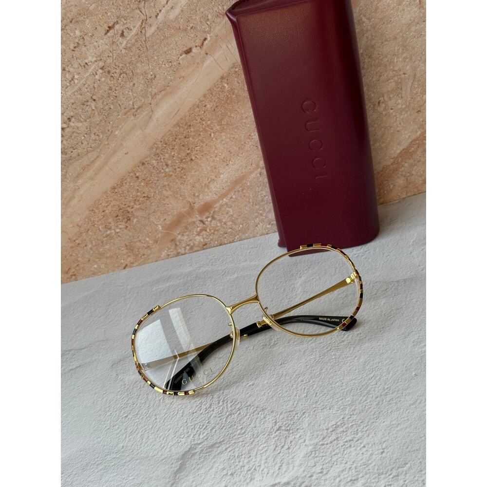 NEW Gucci GG0596OA Gold Round Eyeglasses Frames - Picture 10 of 10